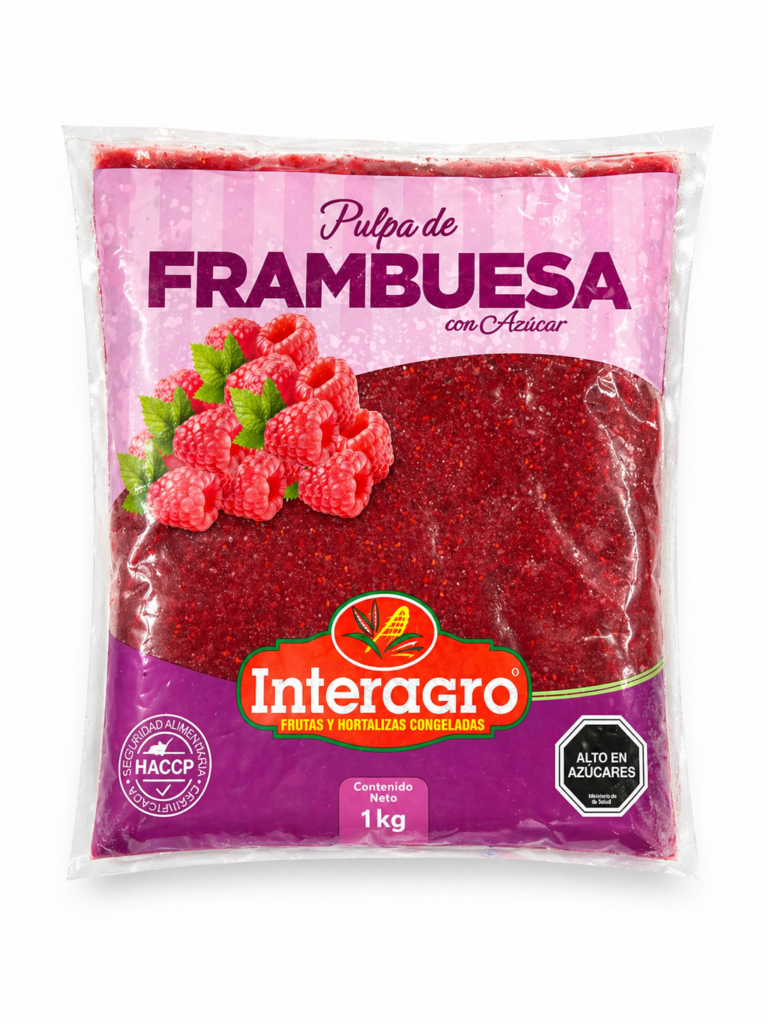 pulpa de frambuesa 1kg interagro