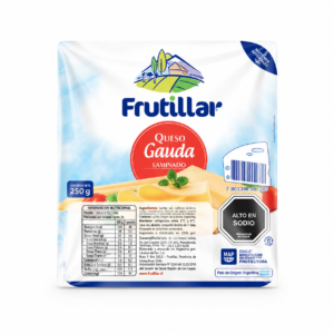 queso gauda laminado250 grs, frutillar