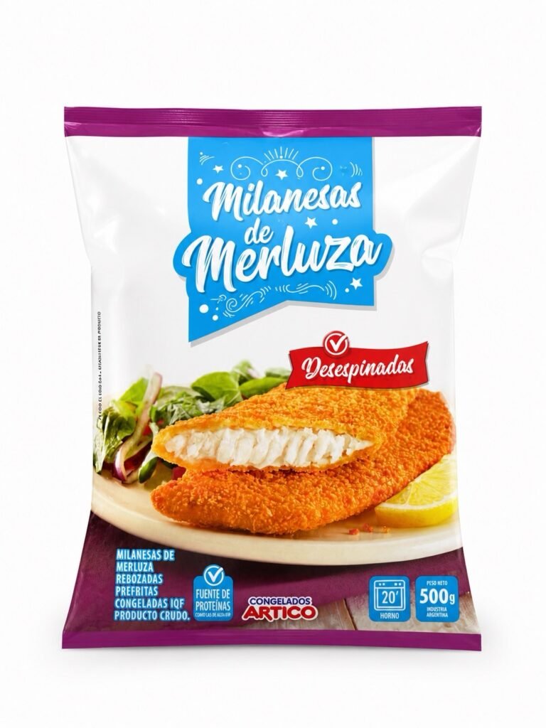 milanesa de merluza apanada 500 grs, sea garden