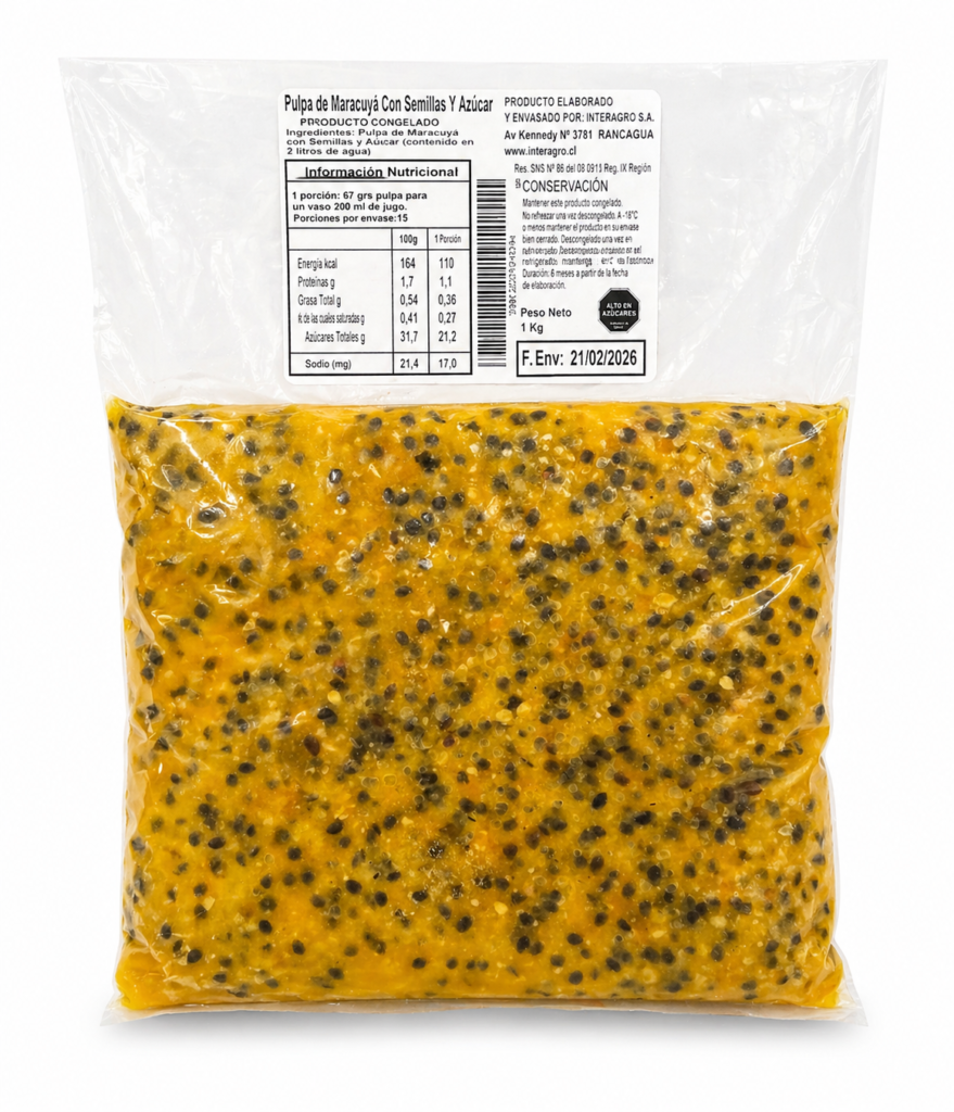 pulpa de maracuya con pepa 1kg interagro