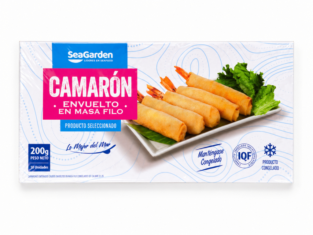camaron envuelto en masa filo 10 unidades