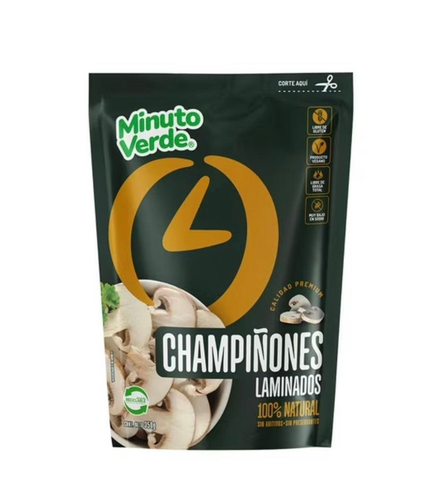 champiñon laminado 350 grs, minuto verde
