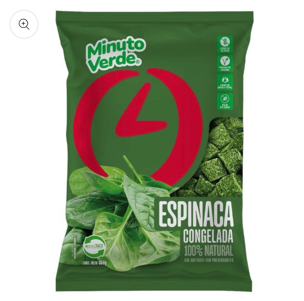 espinaca 350 gr, minuto verde