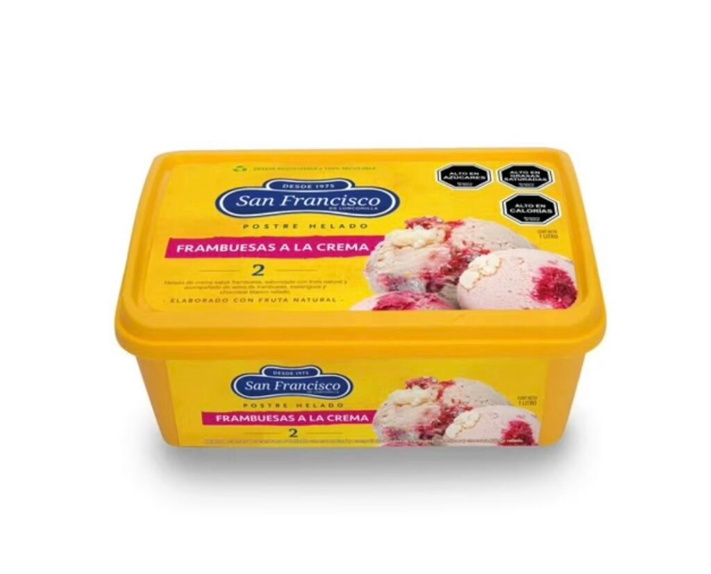 helado postre frambuesa a la crema 1 lt, san francisco