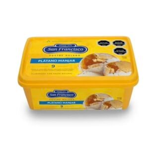 helado postre platano manjar 1 lt, san francisco