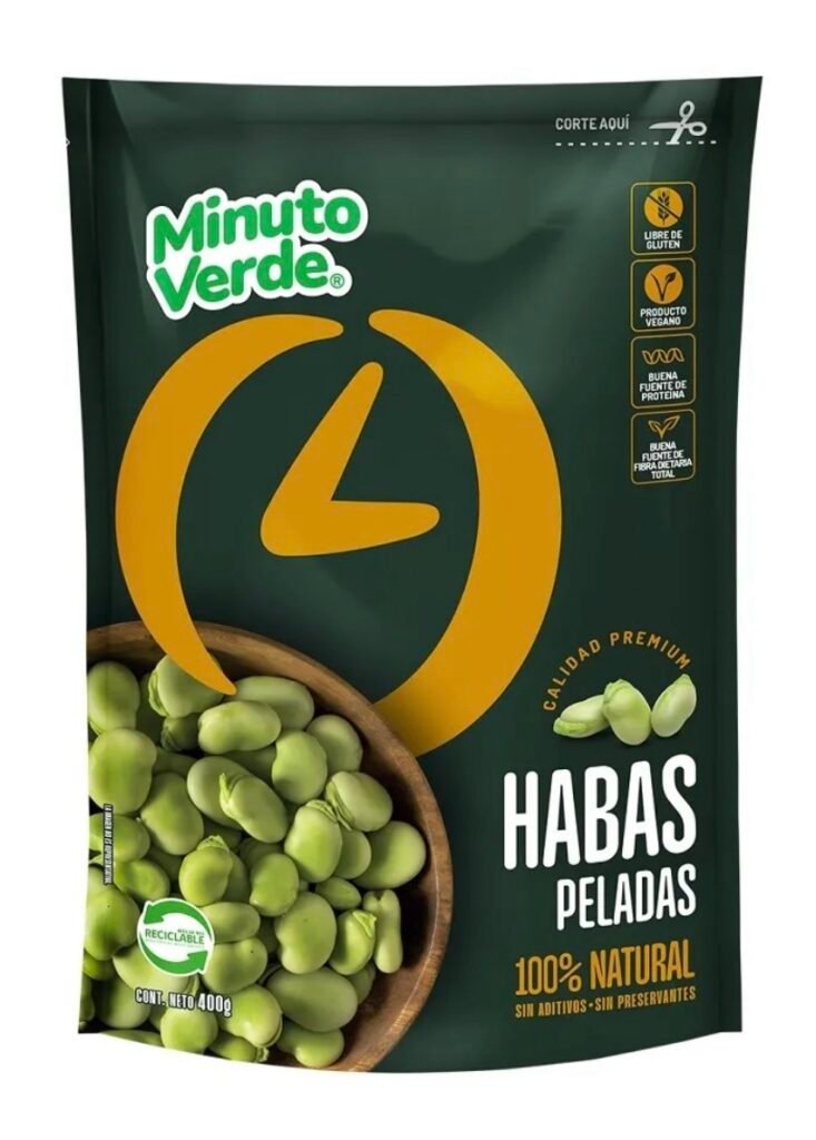 habas peladas premium 400 grs minuto verde