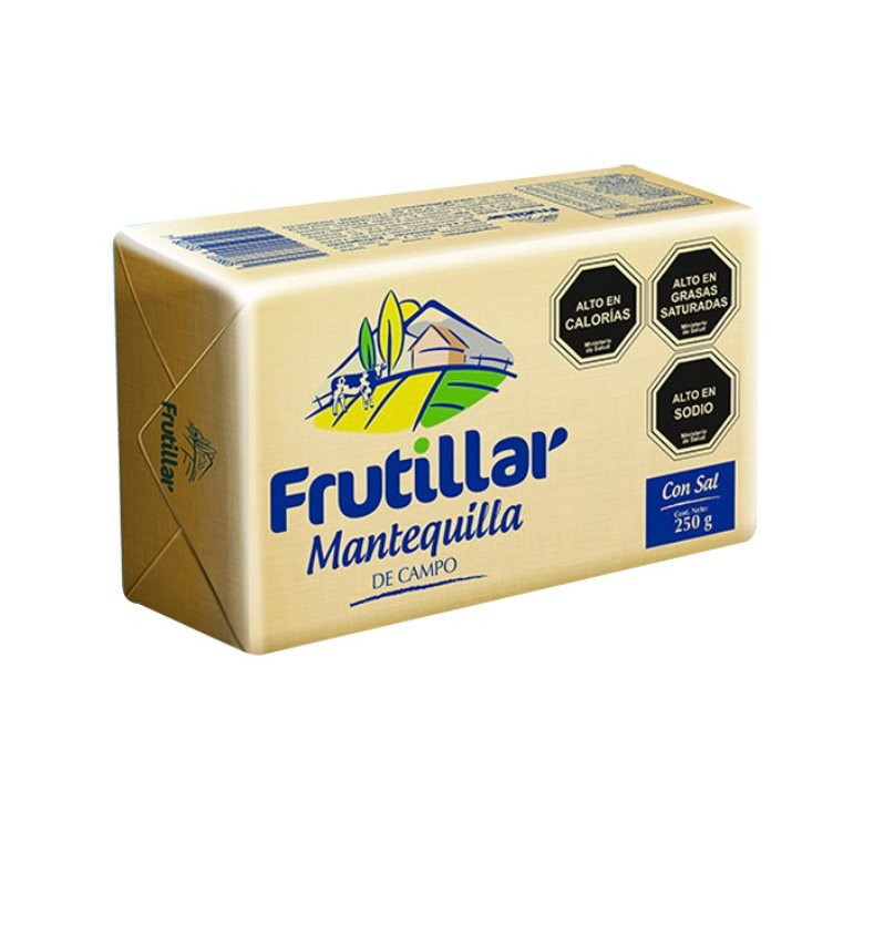 mantequilla 250 grs, frutillar